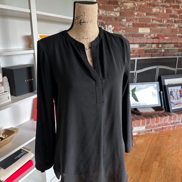 Versatile Black Blouse, Button up or full Length Sleeves - Picture 4 of 7